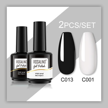 ROSALIND Gel Nail Polish 2Pcs/Set For Manicure Nails Art UV Gel Need Base Top Coat Vernis Semi permanent Nail Polish 15ML